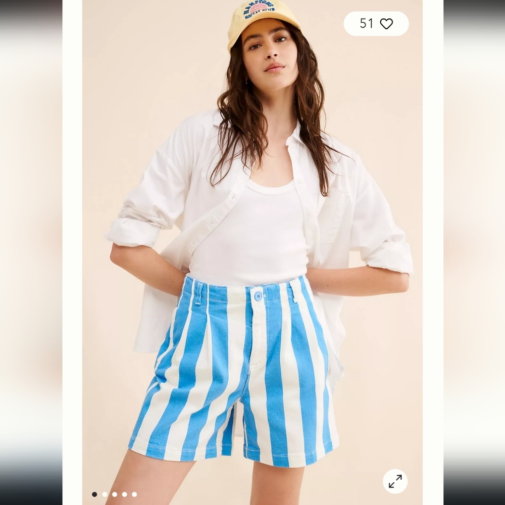 Maeve Parasol Stripe Dad Shorts